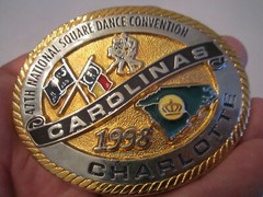 1998 CHARLOTTE CAROLINA&rsquo; 4TH NATIONAL SQUARE DANCE CONVENTION BELT BUCKLE GW-12