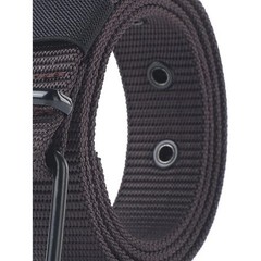 Nylon Waist Belt with Multiple Holes & Black Buckle Design – Black NEW