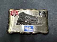Vintage Rock Island Train Belt Buckle
