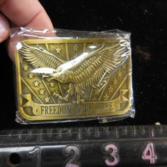 FREEDOM IS NOT FREE Eagle USA Belt Buckle 2×3 Made 2014 Sponsor Brass or Bronze