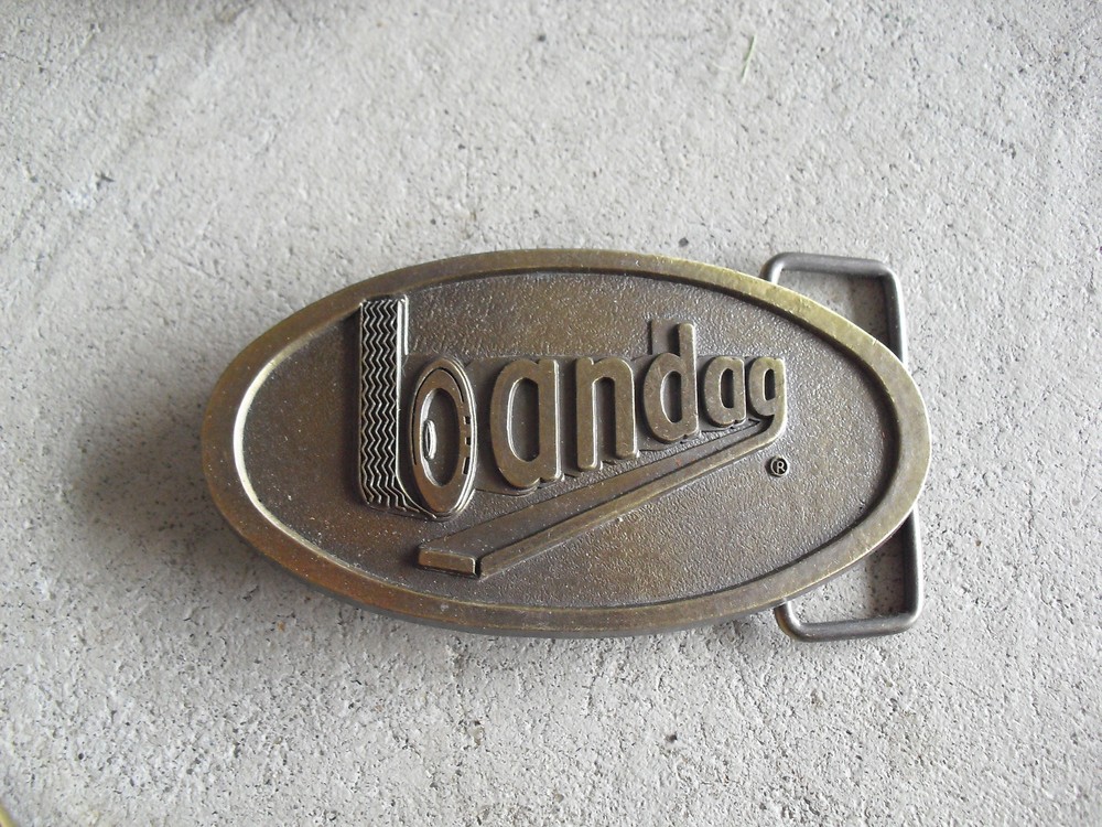Vintage Brass Bandag Belt Buckle 3 5/8&Prime; Wide