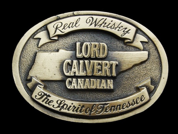 NC25143 **LORD CALVERT CANADIAN REAL WHISKEY** BOOZE BELT BUCKLE