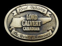 NC25143 **LORD CALVERT CANADIAN REAL WHISKEY** BOOZE BELT BUCKLE