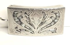 Buckle, Alpaca Mexican Silver and Abalone inlaid
