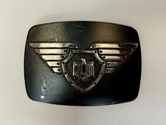 Thunderbird Shield Wings Crest Logo Enameled Belt Buckle Chrome Brand #6172