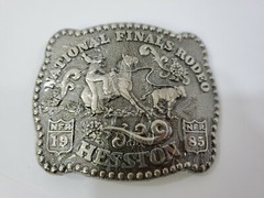 National Finals Rodeo Hesston 1985 NFR Adult Cowboy Buckle, Vintage Sealed