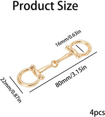 4Pcs Horse Bit Buckle, Double Silk Scarf Ring, D-Ring Snaffle Bit Connectors for