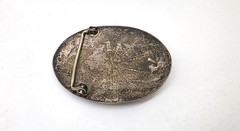RICHARD THOMAS NAVAJO IHMSS SILVER TURQUOISE BELT BUCKLE,3.5&Prime;