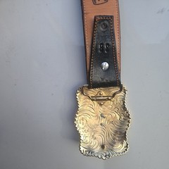 Western Buckle Gold Silver Red Black Red Eagle biting cobra
