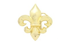 New Men Women Gold Metal Belt Buckle French Symbol Big Fleur De Lis Lily Flower