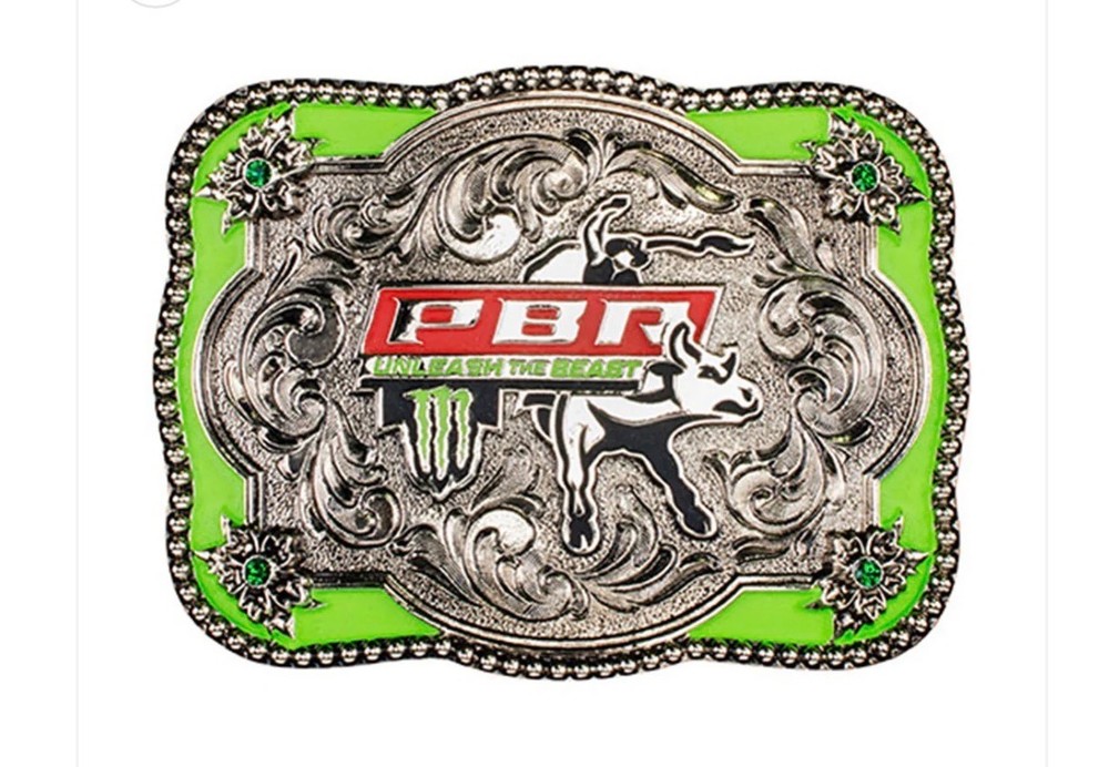 NEW Montana Silversmiths Belt Buckle Bull Riders PBR Unleash the Beast tour logo