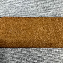 Bison Denim Brown Leather Belt 110cm 43 in Ornate Longhorn Buckle Western