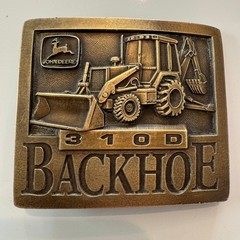 John Deere 310D Backhoe Belt Buckle Vintage Brass Heavy Equipment 1994Tractor