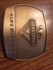 Handyman Club Of America Life Member Tool Shop Carpenter 1996 Belt Buckle BRASS