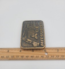 Vintage Mitsubishi Excavator Belt Buckle Construction Heavy Equipment USA