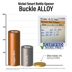 Black Bottle Opener Buckle – 1½ Inch Nickel Free Zinc Belt One Size,
