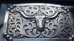 Nocona Vintage Looking Western Longhorn Belt Buckle 37596