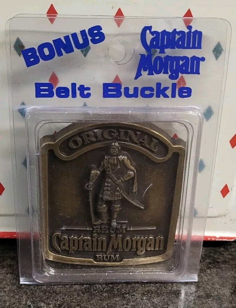 Captain Morgan Belt Buckle In Package, New Never Used 1990s