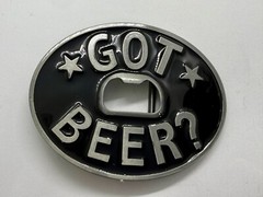 Got Beer? Novelty New Belt Buckle and Bottle Opener – Perfect Bar Pickup Line!