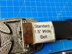 Maltese Iron Cross with Skull Cutout Black Enamel Gothic Punk Vibe Belt Buckle