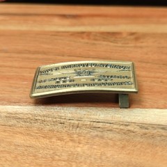 60s Rectangular American Bowling Congress Logo Eagle Solid Brass Belt Buckle