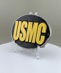 USMC Marine Corps Black Yellow Enamel Belt Buckle Siskiyou Military Gift