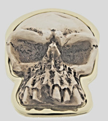 Skull Belt Buckle Gold Metal Halloween Party Costume Vintage Retro Bikers Gothic