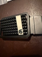 Black Belt Buckle Only, Reversible 2 Sided Flip Studded