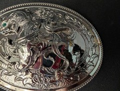 Vintage Western Horse Head Belt Buckle Silver Tone Cowboy Rodeo Equestrian