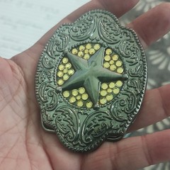 Vintage 90s Great American Buckle Co. Cast Brass And Lead Free Pewter