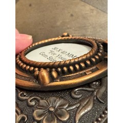 Western Horseshoe Belt Buckle Copper Tone Floral Oval 30x40mm Gemstone Mount