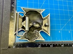 Skull Head Celtic Iron Cross Cutout Gothic Punk Biker 3D Dimensional Belt Buckle