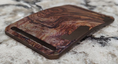 GRIP6 BELT BUCKLE – CRAFTSMAN BURL WALNUT WOOD LOOK – 1.5 INCH WIDE – damaged