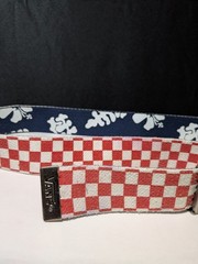VANS OFF THE WALL BELT & BUCKLE RED CHECK BLUE FLORAL DESIGN