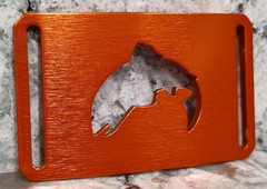 GRIP6 BELT BUCKLE – NATURALIST SALMON FISH – FOXTAIL ORANGE – 1.5 INCH WIDE