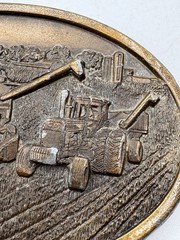 Vintage Collectible Tractor 1977 Bergamot Gray Metal Belt Buckle