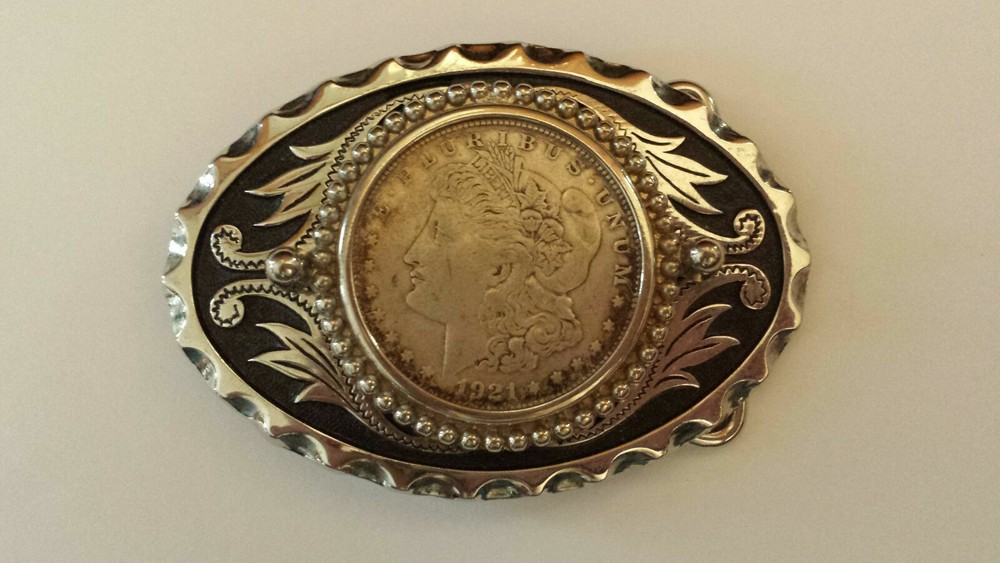Vintage Large 1921 E Pluribus Unum Coin Belt Buckle Cowboy – NEW