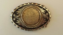 Vintage Large 1921 E Pluribus Unum Coin Belt Buckle Cowboy – NEW