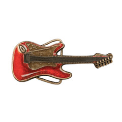 RED ELECTRIC GUITAR MUSIC BELT BUCKLE BUCKLES BOUCLE DE CEINTURE
