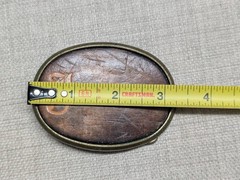 1970s vintage JOHNSRUD belt buckle TRUCKER trucking BRASS tooled leather WESTERN