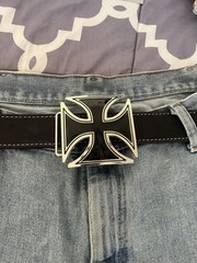 IRON CROSS BELT BUCKLE maltese cross chopper motorcycle outlaw biker buckle