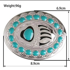 New Beautiful Silver and Turqouise bear claw Belt buckle Men Women Accessories