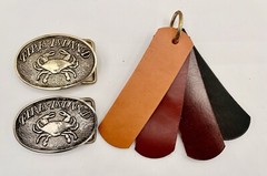 Fire Island Blue Claw Crab Buckle, By Bonfe Leather.