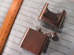 Vintage ~ Belt Buckle Flask with Gun/Pistol Design ~
