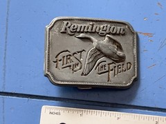 Remington Since 1816 – « Canada Goose » Belt Buckle by Sid Bell Pewter Circa 1980