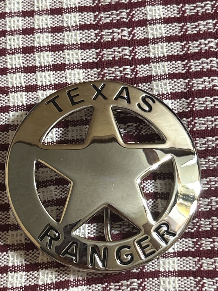 Texas Ranger Badge Belt Buckle (Silver)