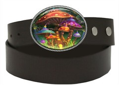 Magic Mushroom Belt Buckle Colorful Fantasy Clothing Accessory