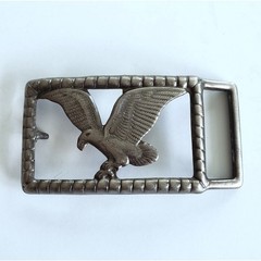 Vintage Eagle Belt Buckle Silvertone Embossed Country Western Rodeo Biker Retro