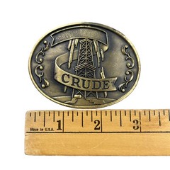 Crude Oil Vintage Brass Belt Buckle Gold