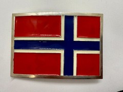 Flag of Norway Country Red Blue New Patriotic Belt Buckle